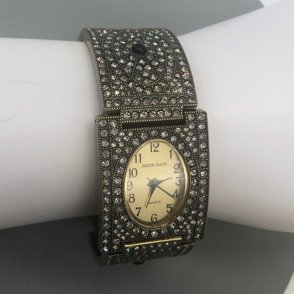 Heidi Daus Vintage/New Swarovski crystals bracelet watch original box - Picture 6 of 17